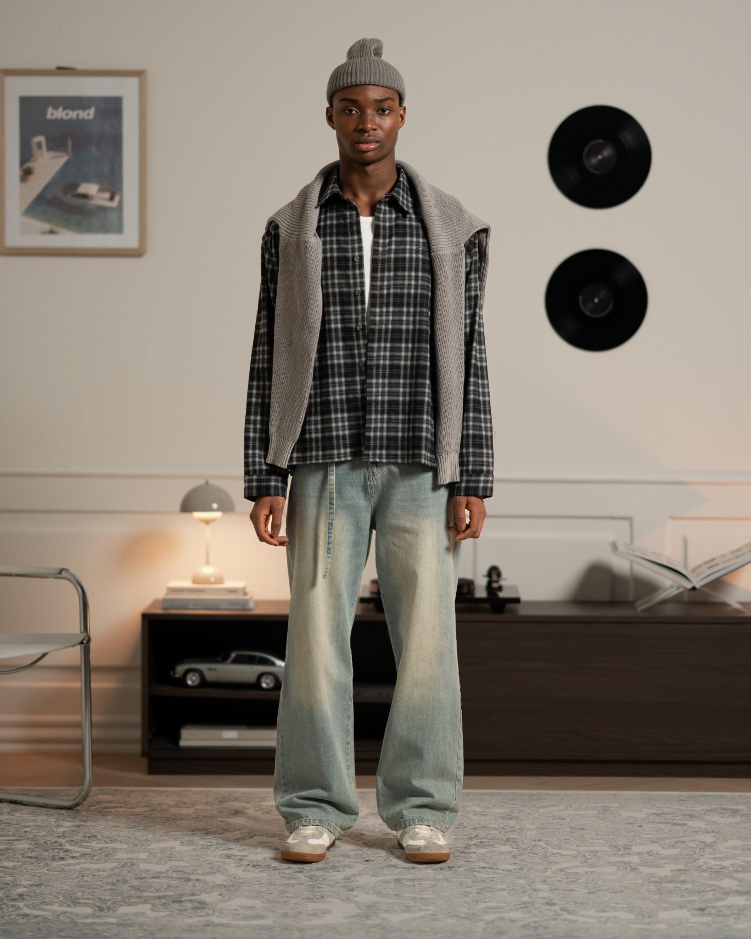 Baggy denim jeans light blue vintage wash